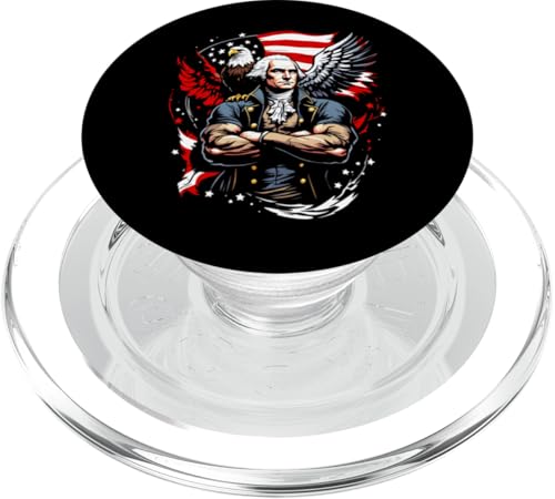 Georger Washington Outfit im USA Amerika Design 4th of July PopSockets PopGrip für MagSafe von Georger Washington Grafik für Herren und Damen USA