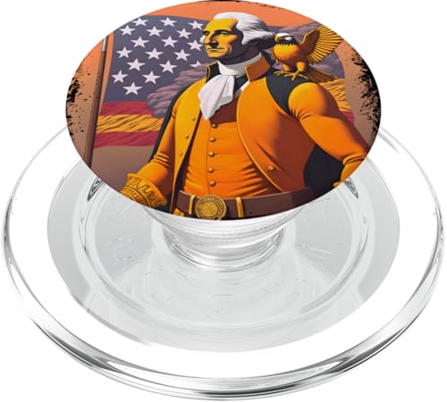 Georger Washington Outfit im USA Amerika Design 4th of July PopSockets PopGrip für MagSafe von Georger Washington Grafik für Herren und Damen USA