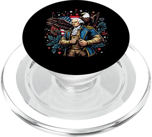 Georger Washington Outfit im USA Amerika Design 4th of July PopSockets PopGrip für MagSafe von Georger Washington Grafik für Herren und Damen USA