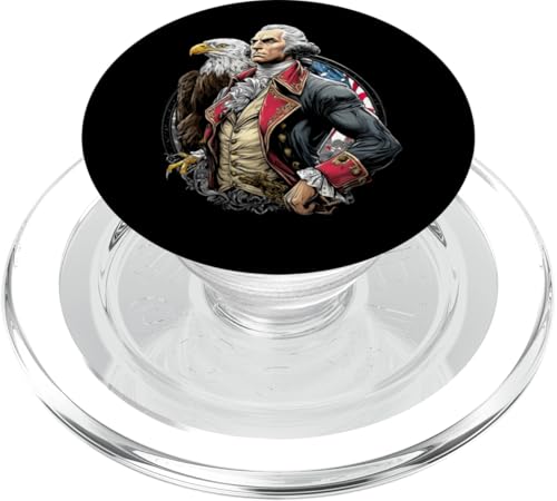 Georger Washington Outfit im USA Amerika Design 4th of July PopSockets PopGrip für MagSafe von Georger Washington Grafik für Herren und Damen USA