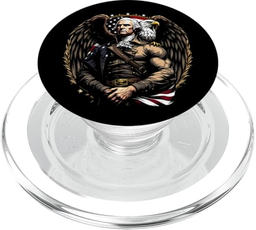 Georger Washington Outfit im USA Amerika Design 4th of July PopSockets PopGrip für MagSafe von Georger Washington Grafik für Herren und Damen USA