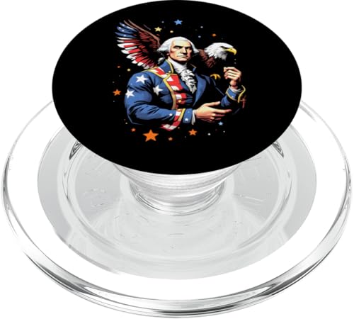 Georger Washington Outfit im USA Amerika Design 4th of July PopSockets PopGrip für MagSafe von Georger Washington Grafik für Herren und Damen USA