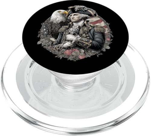 Georger Washington Outfit im USA Amerika Design 4th of July PopSockets PopGrip für MagSafe von Georger Washington Grafik für Herren und Damen USA