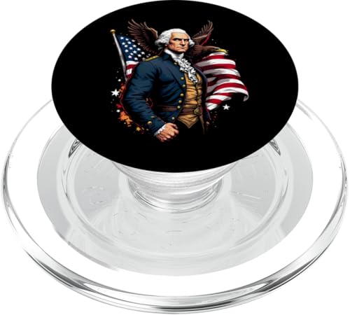 Georger Washington Outfit im USA Amerika Design 4th of July PopSockets PopGrip für MagSafe von Georger Washington Grafik für Herren und Damen USA