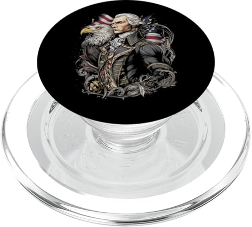Georger Washington Outfit im USA Amerika Design 4th of July PopSockets PopGrip für MagSafe von Georger Washington Grafik für Herren und Damen USA