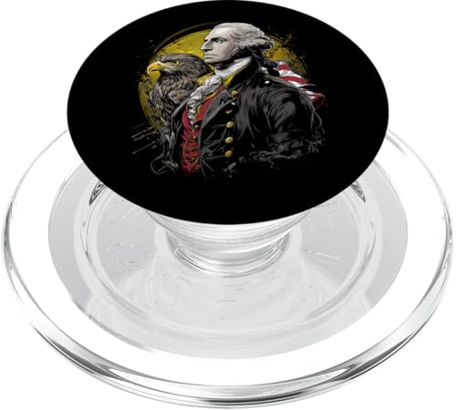 Georger Washington Outfit im USA Amerika Design 4th of July PopSockets PopGrip für MagSafe von Georger Washington Grafik für Herren und Damen USA