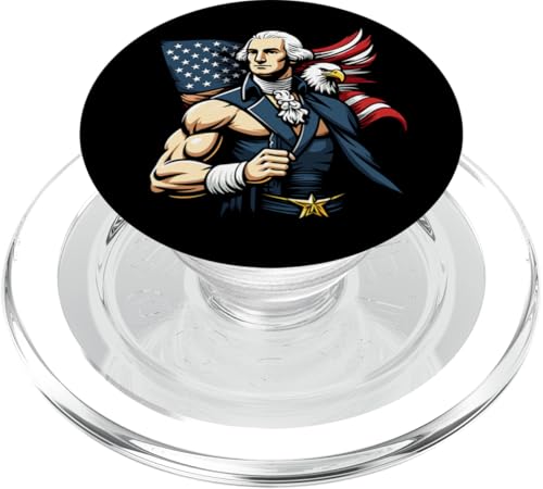 Georger Washington Outfit im USA Amerika Design 4th of July PopSockets PopGrip für MagSafe von Georger Washington Grafik für Herren und Damen USA