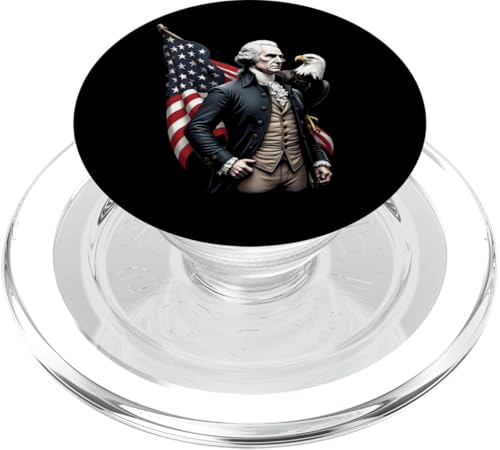 Georger Washington Outfit im USA Amerika Design 4th of July PopSockets PopGrip für MagSafe von Georger Washington Grafik für Herren und Damen USA