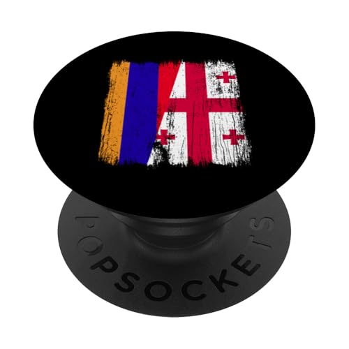 Armenien, Georgien, halbe Flagge, armenische georgische Wurzeln PopSockets Klebender PopGrip Armenien, Georgien, halbe Flagge, armenische georgische Wurzeln PopSockets Klebender PopGrip von Georgia Flag Designs Proud Georgian Heritage