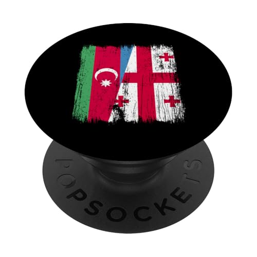 Aserbaidschan Georgien halbe Flagge aserbaidschanische georgische Wurzeln PopSockets Klebender PopGrip von Georgia Flag Designs Proud Georgian Heritage