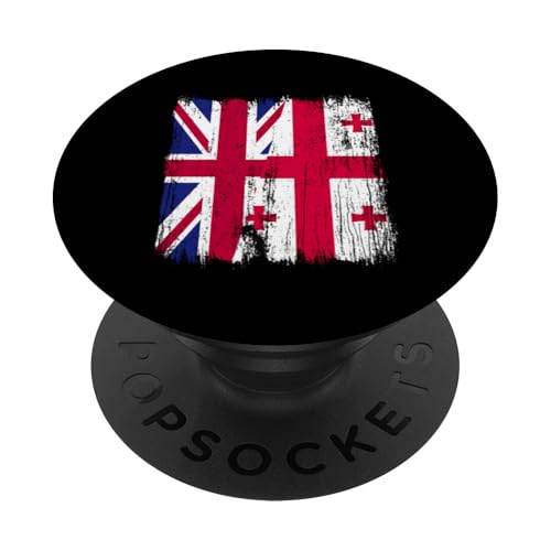 Britische Georgien, halbe Flagge, britische georgische Wurzeln PopSockets Klebender PopGrip Britische Georgien, halbe Flagge, britische georgische Wurzeln PopSockets Klebender PopGrip von Georgia Flag Designs Proud Georgian Heritage