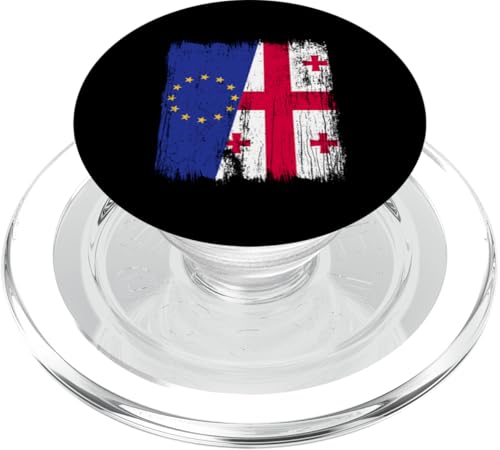 EU Georgia Halbflagge Europäische Union Georgische Wurzeln PopSockets PopGrip für MagSafe von Georgia Flag Designs Proud Georgian Heritage