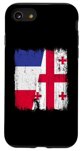 Frankreich, Georgien, halbe Flagge, französische georgische Wurzeln Hülle für iPhone SE (2020) / 7 / 8 von Georgia Flag Designs Proud Georgian Heritage