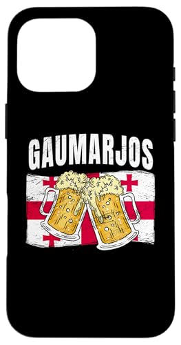 Gaumarjos Cheers Georgische Sprache Lustiger Georgia Beer Toast Hülle für iPhone 16 Pro Max Gaumarjos Cheers Georgische Sprache Lustiger Georgia Beer Toast Hülle für iPhone 16 Pro Max von Georgia Flag Designs Proud Georgian Heritage