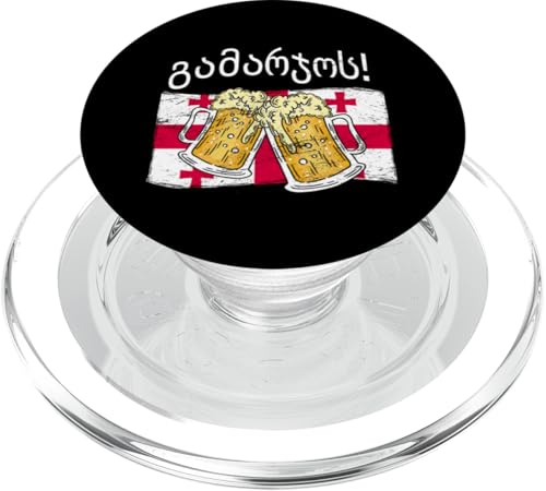 Gaumarjos Cheers Georgische Sprache Schriftzug Georgia Bier PopSockets PopGrip für MagSafe von Georgia Flag Designs Proud Georgian Heritage