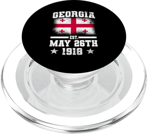Georgia Est. 26. Mai 1918 Georgian Independence Day Wear PopSockets PopGrip für MagSafe von Georgia Flag Designs Proud Georgian Heritage