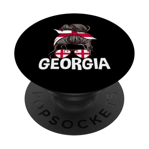 Georgia Girl Unordentlicher Haarknoten Georgische Frauen PopSockets Klebender PopGrip von Georgia Flag Designs Proud Georgian Heritage