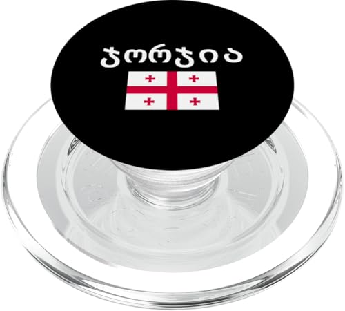 Georgischer Schriftzug in georgischer Sprache im Taschenformat PopSockets PopGrip für MagSafe von Georgia Flag Designs Proud Georgian Heritage