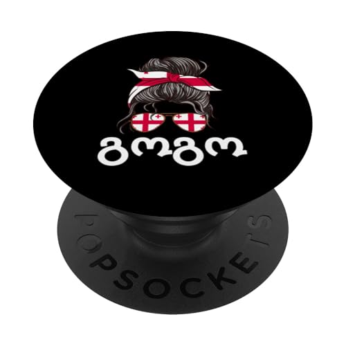Gogo Georgische Sprache, georgisches Mädchen, unordentlicher Haarknoten PopSockets Klebender PopGrip Gogo Georgische Sprache, georgisches Mädchen, unordentlicher Haarknoten PopSockets Klebender PopGrip von Georgia Flag Designs Proud Georgian Heritage