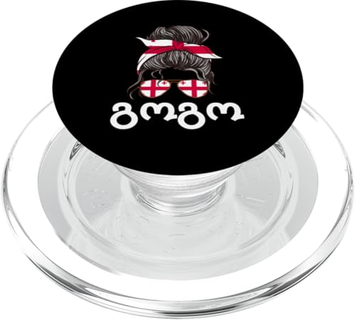 Gogo Georgische Sprache, georgisches Mädchen, unordentlicher Haarknoten PopSockets PopGrip für MagSafe Gogo Georgische Sprache, georgisches Mädchen, unordentlicher Haarknoten PopSockets PopGrip für MagSafe von Georgia Flag Designs Proud Georgian Heritage