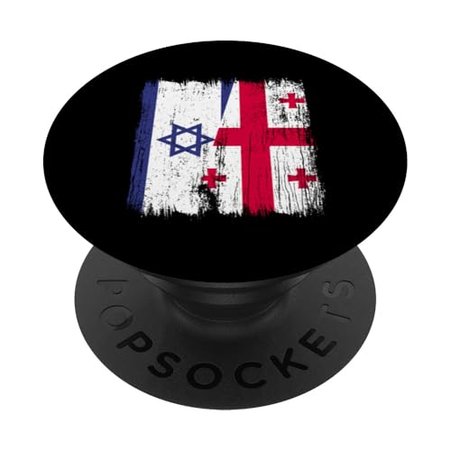 Israel Georgia Halbflagge israelische georgische Wurzeln PopSockets Klebender PopGrip von Georgia Flag Designs Proud Georgian Heritage