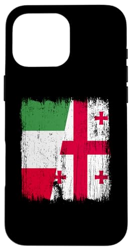 Italien Georgien Halbflagge Italienische Georgische Wurzeln Hülle für iPhone 16 Pro Max von Georgia Flag Designs Proud Georgian Heritage