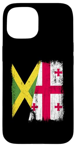 Jamaika, Georgien, halbe Flagge, jamaikanische georgische Wurzeln Hülle für iPhone 15 Jamaika, Georgien, halbe Flagge, jamaikanische georgische Wurzeln Hülle für iPhone 15 von Georgia Flag Designs Proud Georgian Heritage