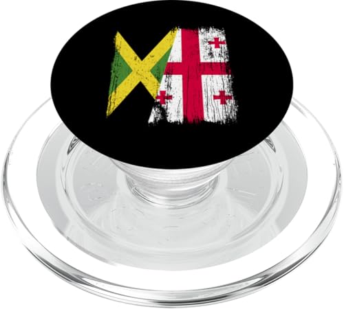 Jamaika, Georgien, halbe Flagge, jamaikanische georgische Wurzeln PopSockets PopGrip für MagSafe Jamaika, Georgien, halbe Flagge, jamaikanische georgische Wurzeln PopSockets PopGrip für MagSafe von Georgia Flag Designs Proud Georgian Heritage