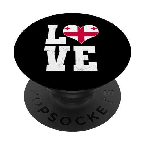Love Georgia, Herz mit georgischer Flagge PopSockets Klebender PopGrip Love Georgia, Herz mit georgischer Flagge PopSockets Klebender PopGrip von Georgia Flag Designs Proud Georgian Heritage