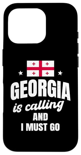 Lustiger Georgia-Liebhaber Spruch mit georgischer Flagge Hülle für iPhone 16 Pro Lustiger Georgia-Liebhaber Spruch mit georgischer Flagge Hülle für iPhone 16 Pro von Georgia Flag Designs Proud Georgian Heritage