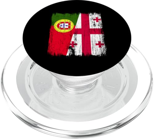 Portugal Georgia Halbflagge Portugiesische Georgische Wurzeln PopSockets PopGrip für MagSafe von Georgia Flag Designs Proud Georgian Heritage