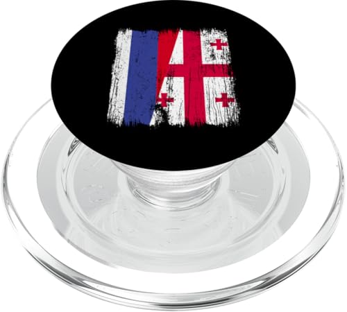 Russland, Georgien, halbe Flagge, russische georgische Wurzeln PopSockets PopGrip für MagSafe Russland, Georgien, halbe Flagge, russische georgische Wurzeln PopSockets PopGrip für MagSafe von Georgia Flag Designs Proud Georgian Heritage