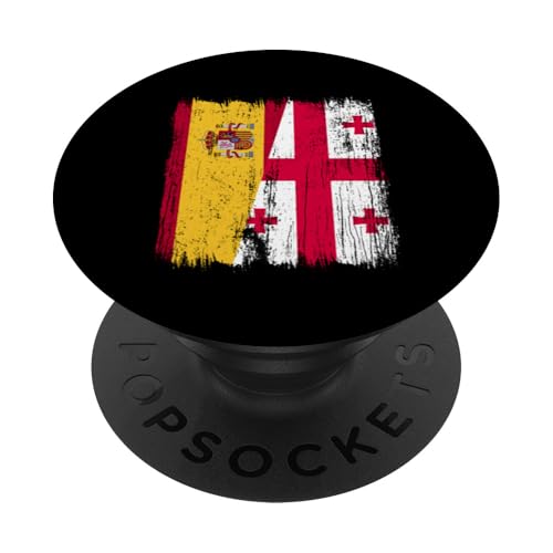 Spanien, Georgien, halbe Flagge, spanische georgische Wurzeln PopSockets Klebender PopGrip Spanien, Georgien, halbe Flagge, spanische georgische Wurzeln PopSockets Klebender PopGrip von Georgia Flag Designs Proud Georgian Heritage
