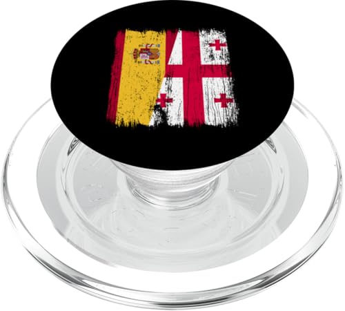Spanien, Georgien, halbe Flagge, spanische georgische Wurzeln PopSockets PopGrip für MagSafe Spanien, Georgien, halbe Flagge, spanische georgische Wurzeln PopSockets PopGrip für MagSafe von Georgia Flag Designs Proud Georgian Heritage