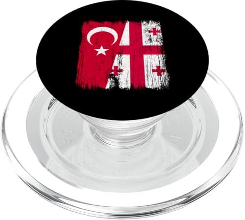 Türkei, Georgien, halbe Flagge, türkische georgische Wurzeln PopSockets PopGrip für MagSafe Türkei, Georgien, halbe Flagge, türkische georgische Wurzeln PopSockets PopGrip für MagSafe von Georgia Flag Designs Proud Georgian Heritage