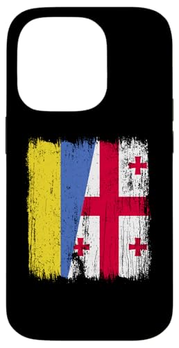 Ukraine Georgia Halbflagge ukrainische georgische Wurzeln Hülle für iPhone 14 Pro Ukraine Georgia Halbflagge ukrainische georgische Wurzeln Hülle für iPhone 14 Pro von Georgia Flag Designs Proud Georgian Heritage