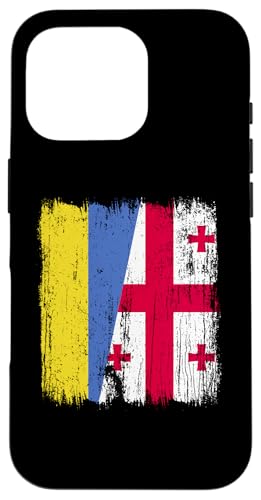 Ukraine Georgia Halbflagge ukrainische georgische Wurzeln Hülle für iPhone 16 Pro Ukraine Georgia Halbflagge ukrainische georgische Wurzeln Hülle für iPhone 16 Pro von Georgia Flag Designs Proud Georgian Heritage