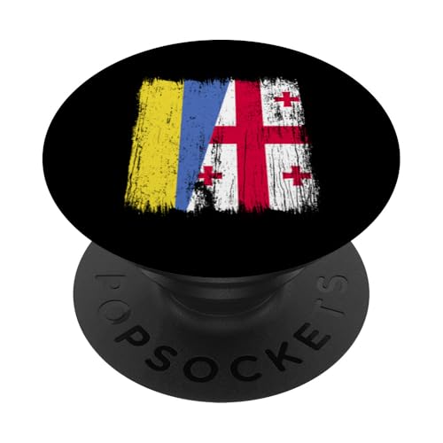 Ukraine Georgia Halbflagge ukrainische georgische Wurzeln PopSockets Klebender PopGrip Ukraine Georgia Halbflagge ukrainische georgische Wurzeln PopSockets Klebender PopGrip von Georgia Flag Designs Proud Georgian Heritage