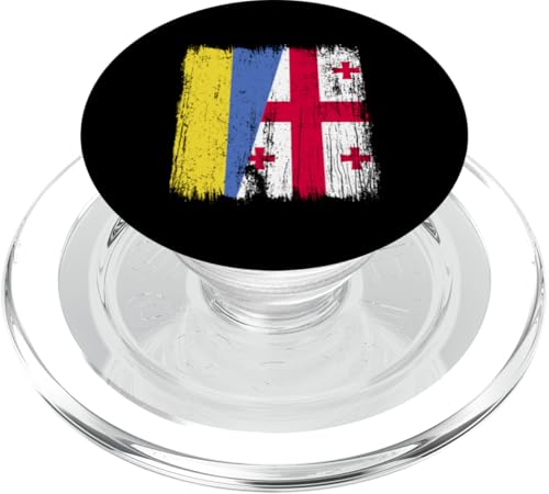 Ukraine Georgia Halbflagge ukrainische georgische Wurzeln PopSockets PopGrip für MagSafe Ukraine Georgia Halbflagge ukrainische georgische Wurzeln PopSockets PopGrip für MagSafe von Georgia Flag Designs Proud Georgian Heritage