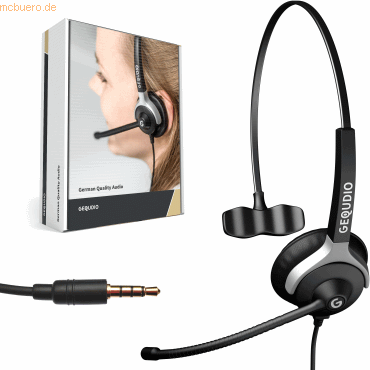 Gequdio Headset 1-Ohr mit 3,5mm Klinke kompatibel für FRITZ!Fon/Tablet von Gequdio