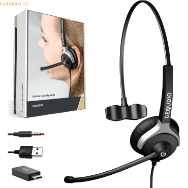 Gequdio Headset 1-Ohr mit USB Anschluss geeignet für PC/MAC von Gequdio