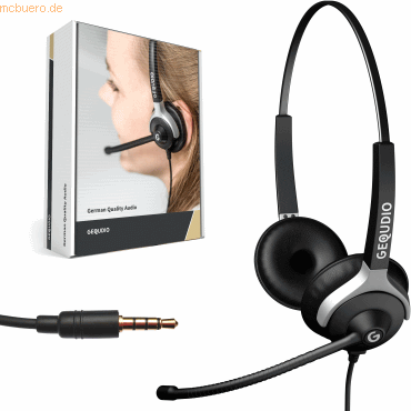 Gequdio Headset 2-Ohr mit 3,5mm Klinke kompatibel für FRITZ!Fon/Tablet von Gequdio