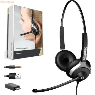 Gequdio Headset 2-Ohr mit USB Anschluss geeignet für PC/MAC von Gequdio