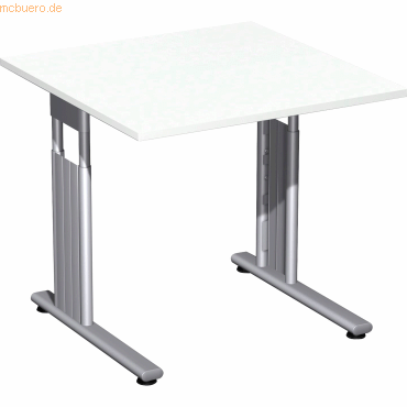 Geramöbel Schreibtisch Flex S-617101-WS 80x80x68-82cm weiß/silber Geramöbel Schreibtisch Flex S-617101-WS 80x80x68-82cm weiß/silber von Geramöbel