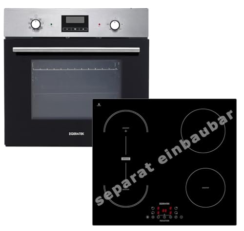Einbauherd-Set Backofen Umluft Grill Display mit Uhr & Timer autarkes Induktionskochfeld 60 cm breit Timer Bridge Zone rahmenlos Topferkennung Einbauherd-Set Backofen Umluft Grill Display mit Uhr & Timer autarkes Induktionskochfeld 60 cm breit Timer Bridge Zone rahmenlos Topferkennung von Geratek