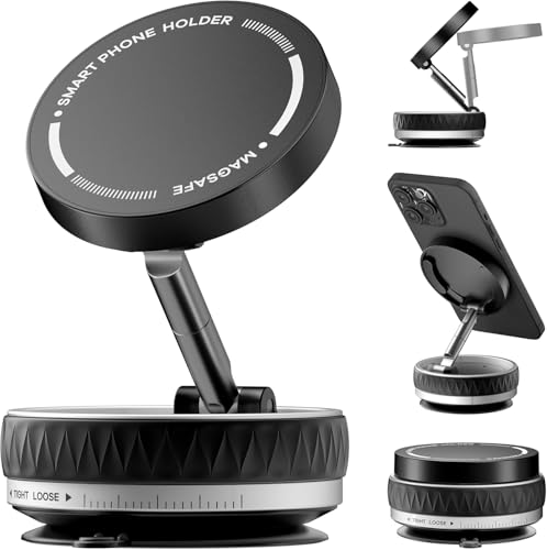 Gerbala Vakuum Saug Magnet Auto Telefonhalter, 66LBS Stärkste Saugnapf Smartphone Halter, 360 ° Einstellbare Magnetische Auto Telefonhalterung, Schnellverschluss Telefonhalter Gerbala Vakuum Saug Magnet Auto Telefonhalter, 66LBS Stärkste Saugnapf Smartphone Halter, 360 ° Einstellbare Magnetische Auto Telefonhalterung, Schnellverschluss Telefonhalter von Gerbala