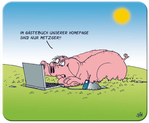 Uli Stein Mousepad Mauspad **Schweine - Metzger** Uli Stein Mousepad Mauspad **Schweine - Metzger** von Gerd Koch