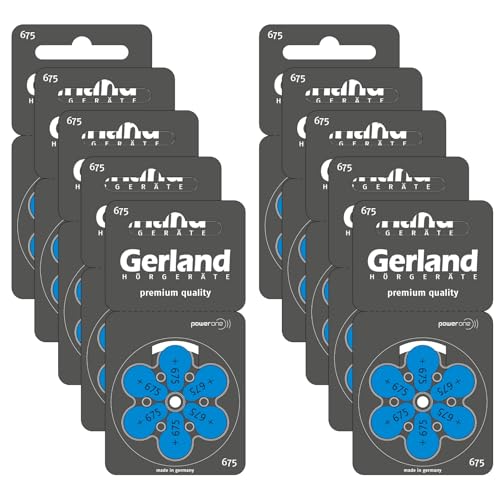 Gerland Hörgerätebatterien Evolution Typ 675 Blau - Zink-Luft Batterien für Hörgeräte - PR44 P675 ZL1-1,45 V - Made in Germany - 60 Stück im Sparpack Gerland Hörgerätebatterien Evolution Typ 675 Blau - Zink-Luft Batterien für Hörgeräte - PR44 P675 ZL1-1,45 V - Made in Germany - 60 Stück im Sparpack von Gerland Hörgeräte