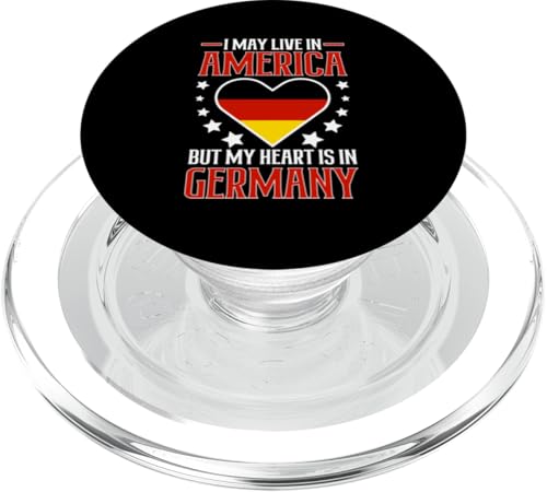 Deutsch-Amerikanisch: Möge in Amerika leben, aber Herz ist in Deutschland PopSockets PopGrip für MagSafe von German-American Designs For Deutschamerikaner
