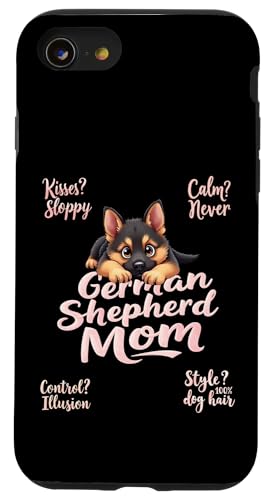 Lustiger deutscher Schäferhund Mama Hund Schäferhund Mama Humor Zitat Hülle für iPhone SE (2020) / 7 / 8 von German Shepherd Fun Designs
